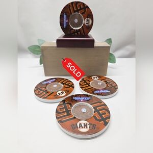 SOLD..   San Francisco Giants World Series Champions Coasters With Game Dirt Set